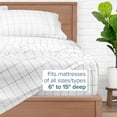 thumbnail image 6 of Bare Home Ultra-Soft Sheet Set - Premium 1800 Collection - Deep Pockets - 3-Pieces - Twin XL, Grid - White/Gray, 6 of 8