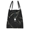 thumbnail image 4 of Vsdgher Black Marble Texture Abstract Print Insulated Reusable Bags with Sturdy Zipper and Handles, Foldable Totes for Hot or Cold Food Bring or Delivery, 4 of 8