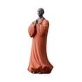 thumbnail image 3 of DOLITY Buddha Statue Ceramic Sculptures Shaolin Zen Monk Figure for Shop Garden Car orange, 3 of 9