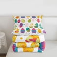 thumbnail image 5 of Erosebridal Colorful Happy Easter Eggs Full Size Comforter Sets,Rainbow Stars Polka Dots Bedding Sets For Kids Girls Reversible 3-Piece, 5 of 7