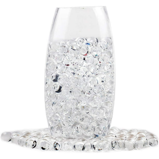 500 Pcs Gel Soil Water Crystal Beads Clear Jelly Water Gems Vase Filler ...