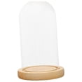 thumbnail image 4 of deevoka 3xClear Glass Dome Cover Stand with Wood Base Display Storage Decoration 7x12cm, 4 of 9