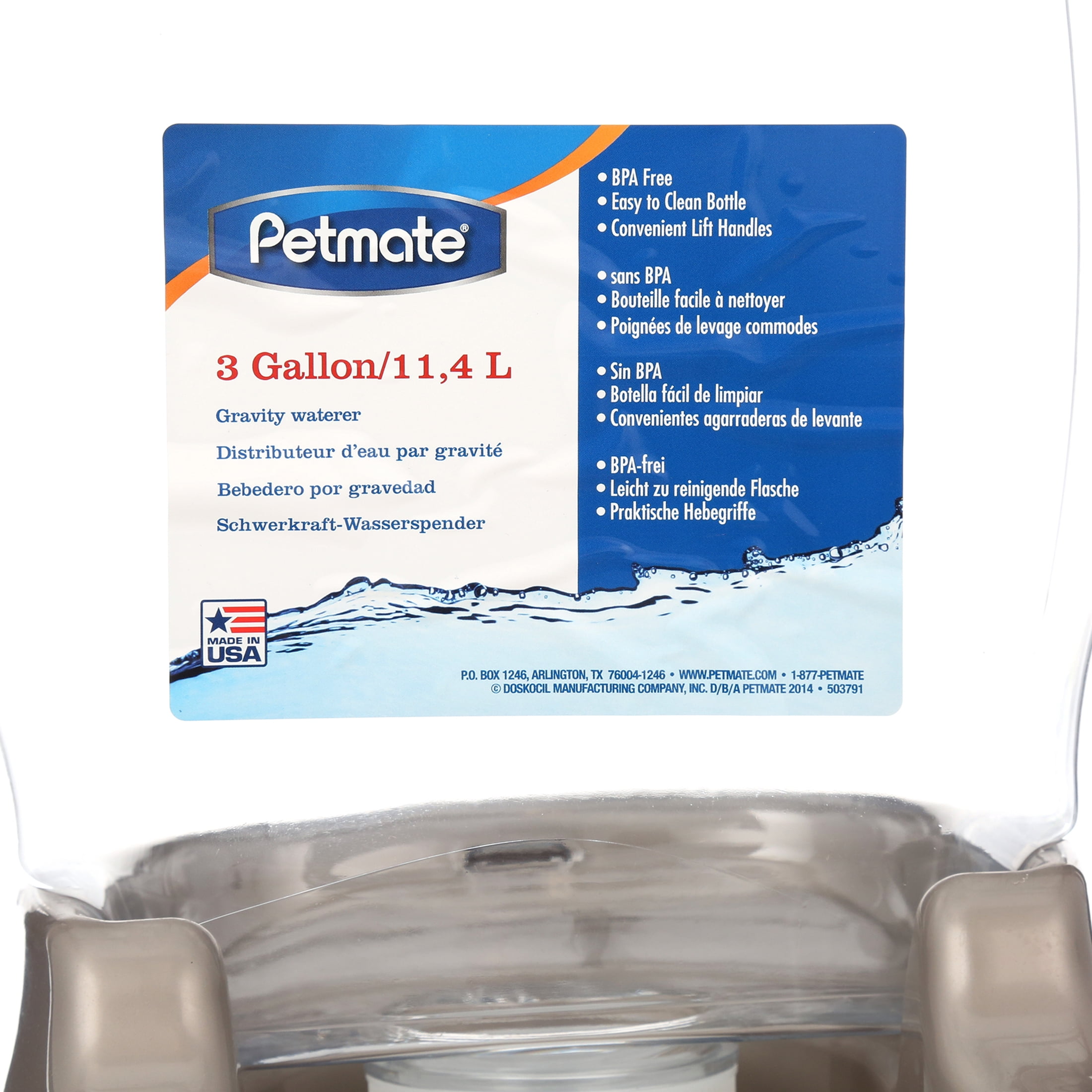 Petmate Pet Café Cat and Dog Waterer Plastic Water Dispenser Station, 3 Gal, Pearl Tan