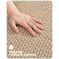 thumbnail image 3 of Alfombra de baño Color&Geometry, felpilla, color beige, 40 x 60 cm, absorbente, 3 of 7