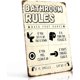 thumbnail image 1 of Funny Bathroom Rules Metal Tin Sign Vintage Wall Art For Bathroom Decor, 1 of 8