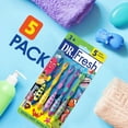 Dr. Fresh Kids Toothbrushes, Ergonomic NonSlip Handle, Extra Soft Bristles, Tongue Cleaner, 5
