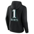 thumbnail image 3 of Men's Jalen Hurts Philadelphia Eagles Black Team Wordmark Pullover Hoodie, 3 of 3