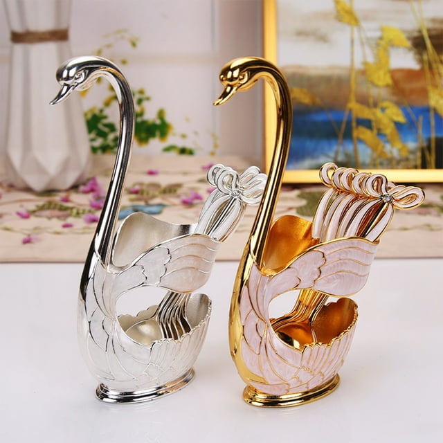 Sentmoon Tea Spoons Coffee Spoons Exquisite and Fashionable Base Compositional Spoon Set 1 Base 6 Spoons Suitable As Table Decoration Ornaments Gifts
