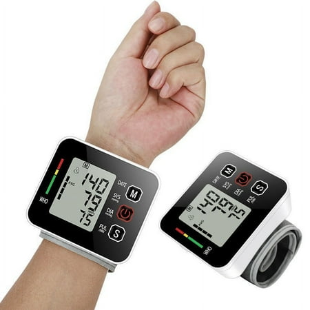 Blood Pressure Monitor With Heart Rate - Automatic Wrist Cuff Blood Pressure Machine With LCD Display, 99Memory
