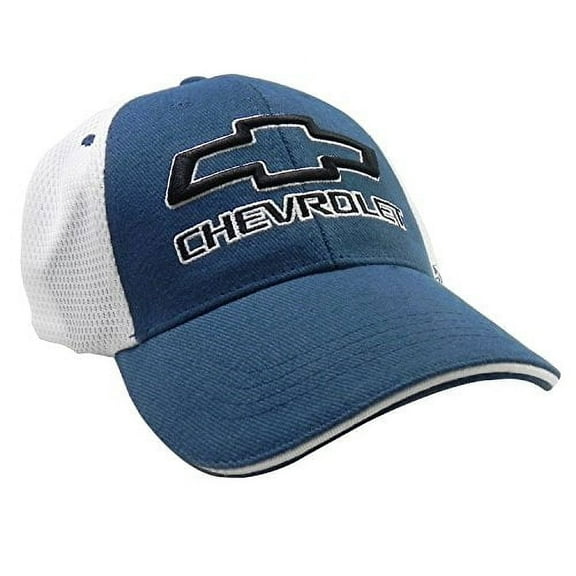 Chevrolet Logo Blue with White Mesh Back Baseball Hat Baseball Cap