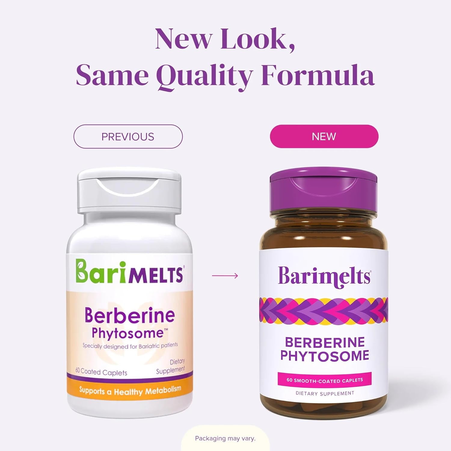 (3 pack) Barimelts Berberine Phytosome 550mg - 60 Easy-Swallow Caplets (1-Month Supply) - Metabolism Support for Women After Bariatric Surgery​
