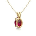 thumbnail image 3 of SuperJeweler 1/2 Carat Oval Shape Ruby Necklace In 14K Yellow Gold Over Sterling Silver, 18 Inches For Women, 3 of 5