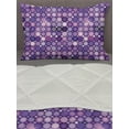 thumbnail image 3 of Modern Comforter & Sham Bedding Set, Geometrical Violet Circles Round Disco Inspired Design Work of Art, 3 pcs Duvet Set Microfiber Filling Quilt, 5 Sizes, Pale Pink Purple, by Ambesonne, 3 of 4