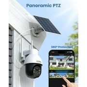 AOSU Solar Security Camera,5MP Wireless Outdoor Cameras,360° Surveillance,Auto Tracking, Human/Vehicle Detection,works with Alexa/Google Assistant