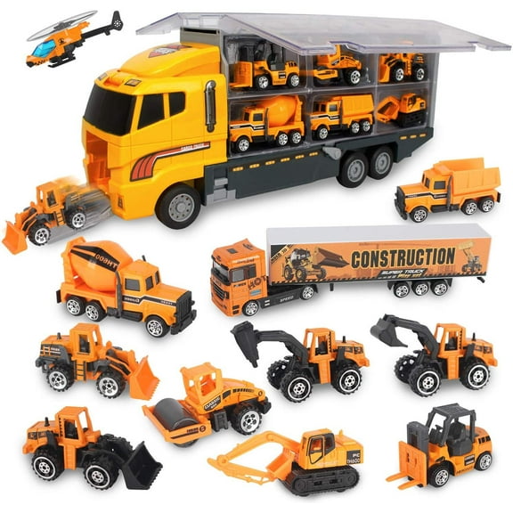 Toys for Boys,12 Pcs Engineering Die-cast Construction Car Toddler Toys for 3 Year Old Boys Vehicles Gifts Kids Toys for Age 3 4 5 6 7 Year Old Boys