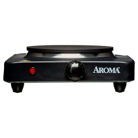 AROMA® 6" Single Burner Die-Cast Hot Plate, Black (AHP-303)