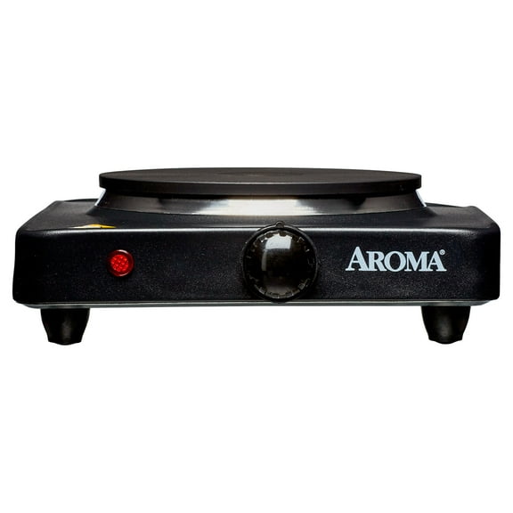 AROMA® 6" Single Burner Die-Cast Hot Plate, Black (AHP-303)