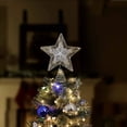 thumbnail image 3 of Ornativity Christmas Glitter Star Tree Topper - Rose Gold and Silver Bethlehem Star Ornament, 3 of 6
