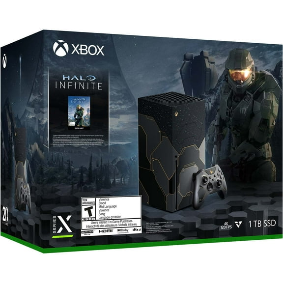 Microsoft- Xbox -Series- -X- Gaming Console -Halo-Infinite Limited Edition - Black