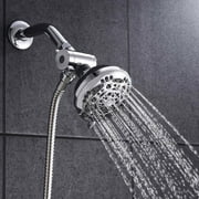 Rain Shower Head - High Pressure Handheld Showerhead & Rain Showerhead Combo with 7 Spray Setting, 2 in 1 Shower Head System Stainless Steel Extra Long Shower Hose，Chrome 1.8 GPM