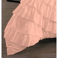 thumbnail image 4 of D.N.G. BEDDINGS 100% Egyptian Cotton 5 Piece Circle Ruffle Comforter Set with 1 Freebie Ruffle Pillow | 550 GSM Filled Microfiber - Oversized Super King Size, Peach Color - 800 Thread Count, 4 of 5