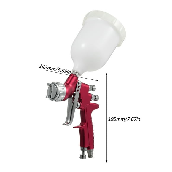 High Volume Low Pressure Paint Sprayer Set Gravity Feed Air Spray with 1.4mm Nozzles 600ml Feed Cup for House Painting Car Furniture Varnish and Top Coat