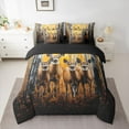 thumbnail image 2 of Manfei Animal Deers Boy Girl 7-Piece Bedding Comforter Set,Woodland Animal King Bedding Sets,Jungle Wildlife Ultra Soft Bed Sheets,Breathable Home Decor,Reversible, 2 of 8