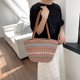 thumbnail image 3 of Bolso de paja tipo hobo para mujer, bolso de hombro tejido, bolso de mano para playa, de verano, bolso hecho a mano, 3 of 5