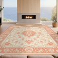 thumbnail image 2 of Design&I 8'x10' Washable Area Rug Extra Large Skid-Resistant Low Profile Bordered Vintage Medallion With Ornate Scrollwork And Decorative Trim for Living Room, Family, 2 of 7