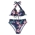 thumbnail image 1 of Mujeres Con Almohadillas en El Pecho Sin Soporte de Acero Con Cuello en V Cuello Halter Seaside Beach Swim Bikinis Set Split Traje de Baño Odeerbi ODB117474, 1 of 5