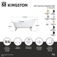 thumbnail image 4 of Aqua Eden VCTND5431B7 54-Inch Cast Iron Oval Single Slipper Clawfoot Tub (No Faucet Drillings) in White/Brushed Brass, 4 of 5