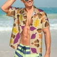 thumbnail image 7 of Kll Men'S Hawaiian Shirt Short Sleeve Button Down Beach Shirts-Acorn Autumn Fall Leaf Leaves, 7 of 7