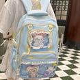 thumbnail image 6 of School Backpack with Transparent Compartment, Lightweight Spacious Backpack, Multi-Layer Loptop Backpack for Travel Shopping, Blue, 6 of 10