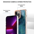 thumbnail image 3 of ELEHOLD for iPhone 13 Pro 6.1 inch Marble Case, Clear Electroplated Frame Soft TPU Anti-Scratch Wear-Resistant Wireless Charging Slim Fit Transparent Case for iPhone 13 Pro, Green, 3 of 5