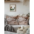 thumbnail image 3 of Outdoor Pillows Waterproof, Marble Brown Bedding Throw Pillows with Insert for Couch Sofa Bed, Modern Abstract Ink Painting Luxury 16x16 Inch Pillowcases Decorative Camping Patio Pillow Set of 1, 3 of 8