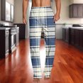 thumbnail image 2 of Kvture Pajamas for Mens Graphic Loose Fit Thin Plaid Straight Leg Long Leg Trousers Pants Pajamas PJ Man A Navy XXL, 2 of 5