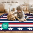 thumbnail image 4 of ODIKA 8'x10' Washable Area Rug Non-Slip Chair-Friendly Mat Patriotic Stripes Motif Farmhouse Border Independence July Door Refined for Dining Room, Large Office, Lounge, 4 of 7