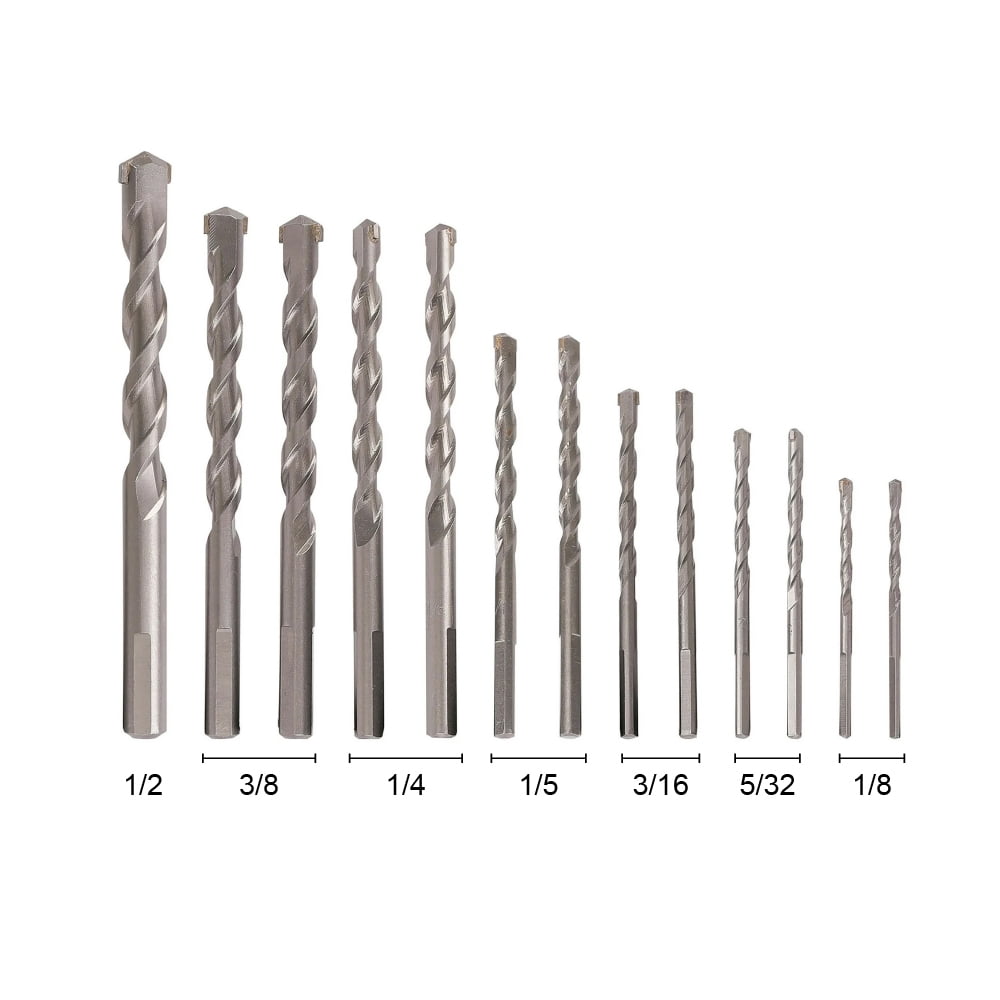 Hyper Tough 14-Piece Masonry Drill Bit Set, Carbide YG8 Tip,Clear Lid Case