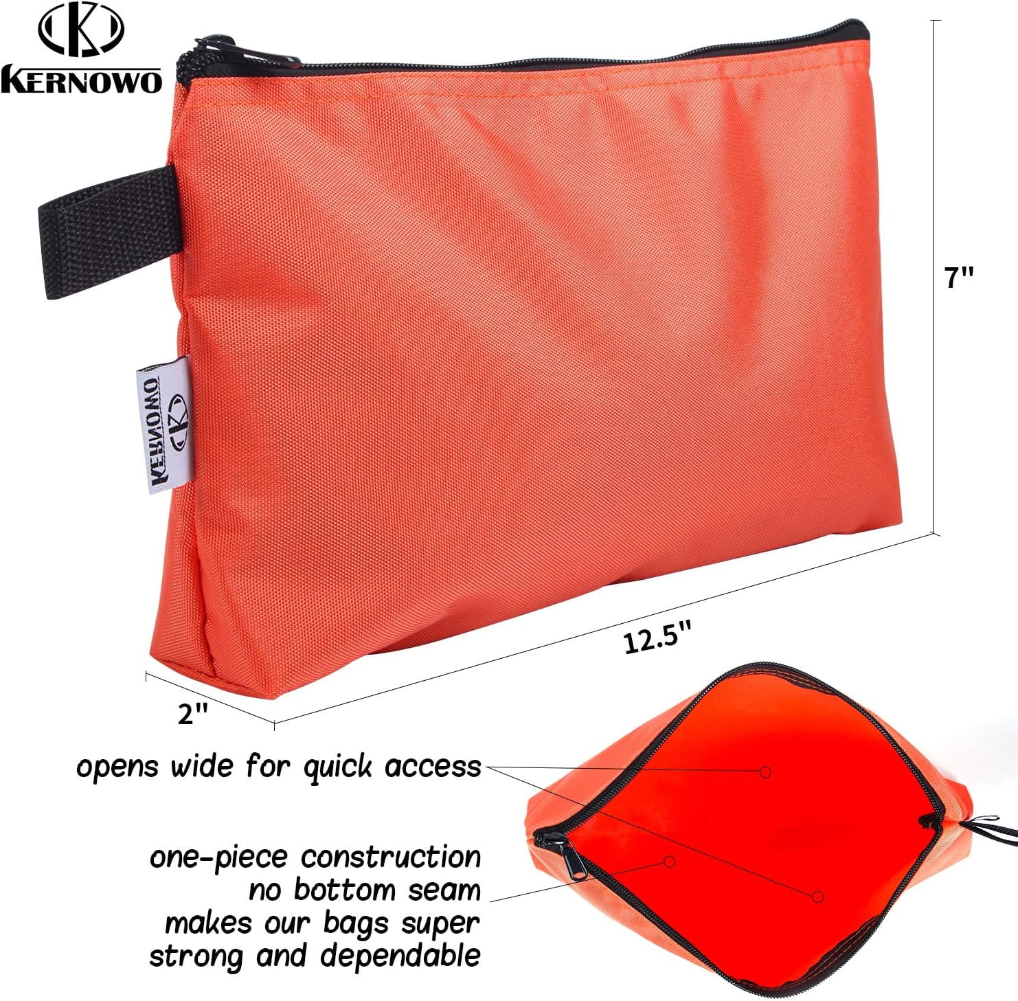 4 Pcs Premium Tool Pouches, Multi Durable Tool Zipper Bag, Waterproof Utility tool Bags, 12.5 X 7 X 2 inch Bank Deposit Bag,Tote Bag with Dependable smoothly Nylon Zippers