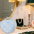 thumbnail image 6 of Unique Bargains Heart-shaped Orchid Print Makeup Bag for Travel White Polyester, 6 of 6