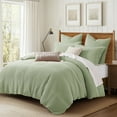 thumbnail image 2 of Levtex Home - Mills Waffle Desert Sage Duvet Cover Set - King Duvet Cover + Two King Pillow Cases - Sage Waffle Weave - Duvet Cover (106 x 94in.) and Pillow Case (36 x 20in. ) - Cotton, 2 of 4