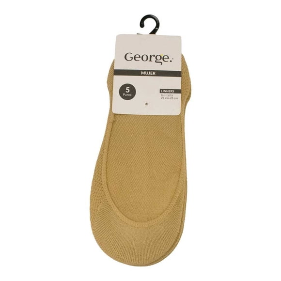 Tines Cortos George para Dama Diseño Liso Nude 5 Pares Unitalla