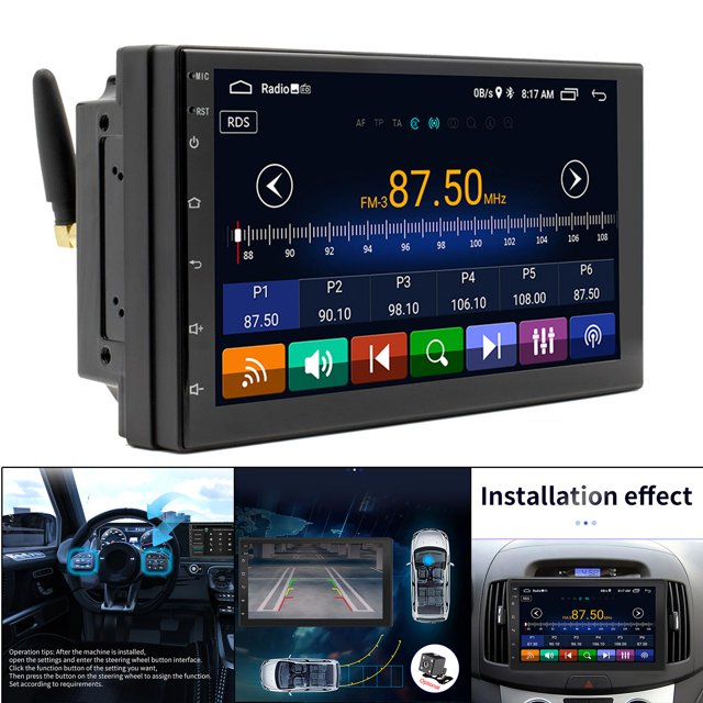 Reproductor Estéreo de Doble Din Resolución 1024x600 Android 10,1 broadcast FM Navegación GPS Radio Reproductor de Vídeo Auto Radio Repr shamjiam Reproductor estéreo de coche