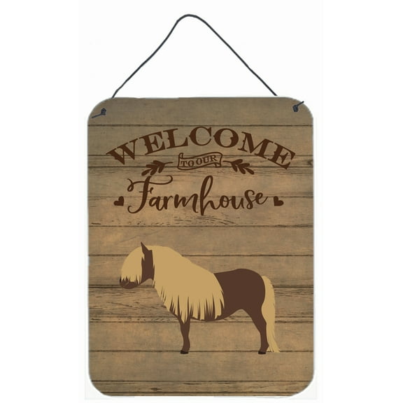 Caroline's Treasures CK6858DS1216 Shetland Pony Horse Welcome Wall or Door Hanging Prints, 12x16, multicolor