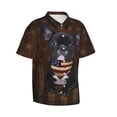 thumbnail image 2 of French Bulldog Dog With Vintage American Flag Men's 3d Print Casual Button Down Shirts, Novelty Hawaiian Short Sleeves S, 2 of 8