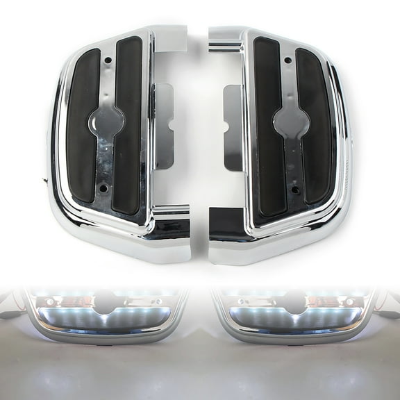 BFY LED Light Passenger Footboard Floorboard Covers Fit for Harley Touring Road King