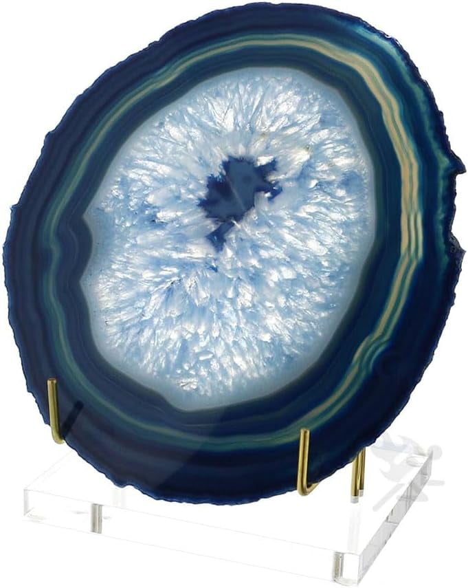 OnFireGuy Mineral Geode Fossil Display Stand, Round Back Metal Easel