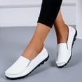 thumbnail image 3 of Vedolay Business Loafers For Women Ladies's Thick Sole Casual Loafers Comfort Round Toe Platform Slip On Walking Shoes,White 6.5, 3 of 5