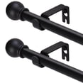thumbnail image 1 of Juego de barras de cortina GXOACKJ, 5/8 pulgadas, 82-157 cm, metal negro, paquete de 2, 1 of 6