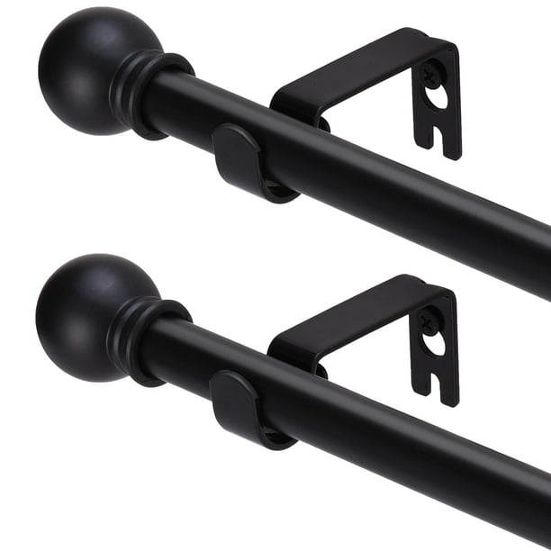 Juego de barras de cortina GXOACKJ, metal negro, 5/8 pulgadas, 80-157 cm